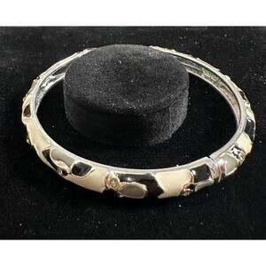 Sequin Nordstrom Colorful Thin Silver Tone Enamel Hinge Bangle $25 NWOT #129